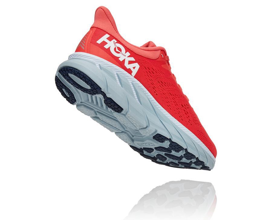 Hoka One One Løbesko Dame - Clifton 7 - Rød/Hvide - 091864LIP